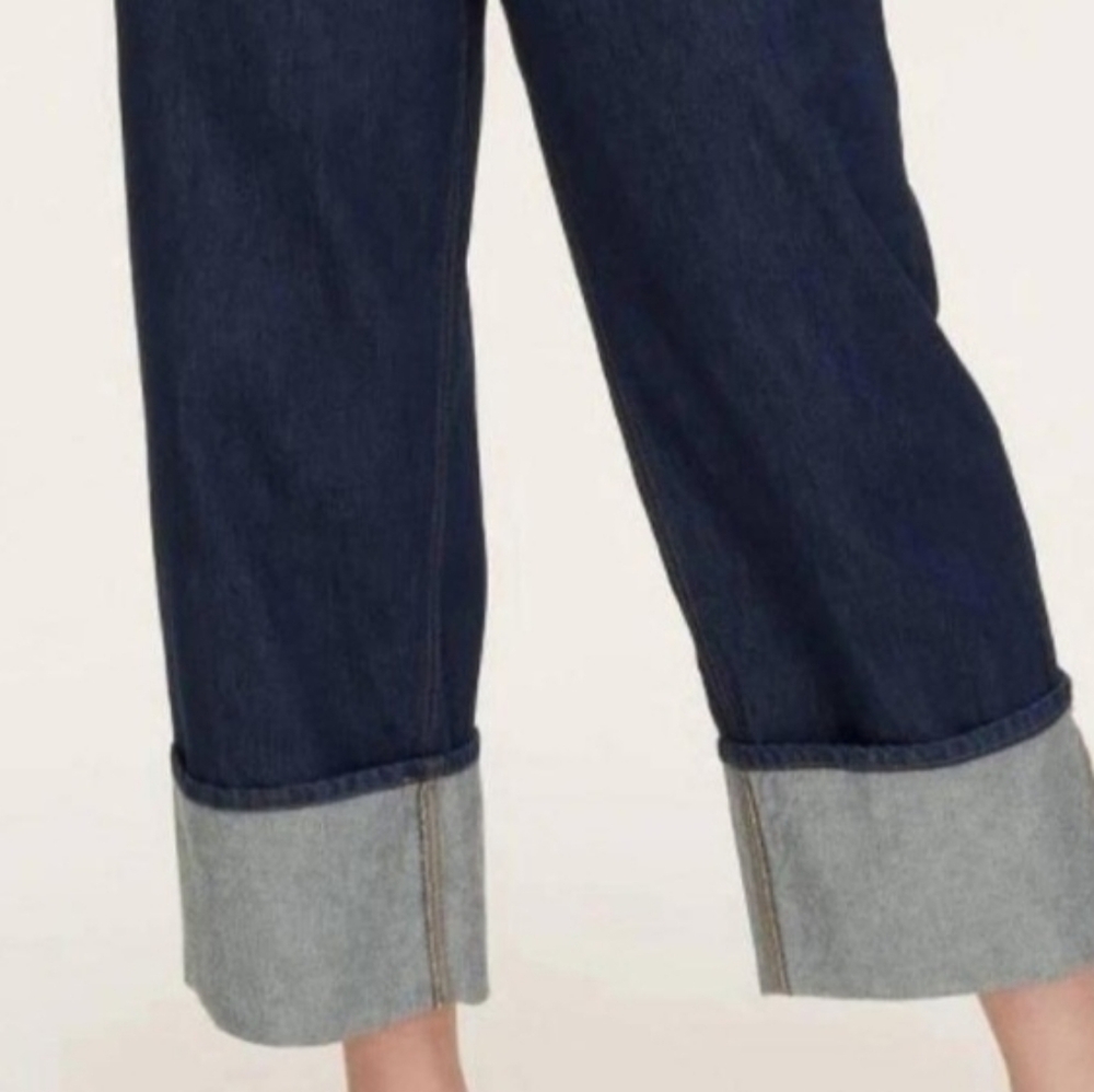 Kate Spade Dark Wash Wide Leg Cuffed Jeans - Women's Size 2 New - Picture 4 of 6